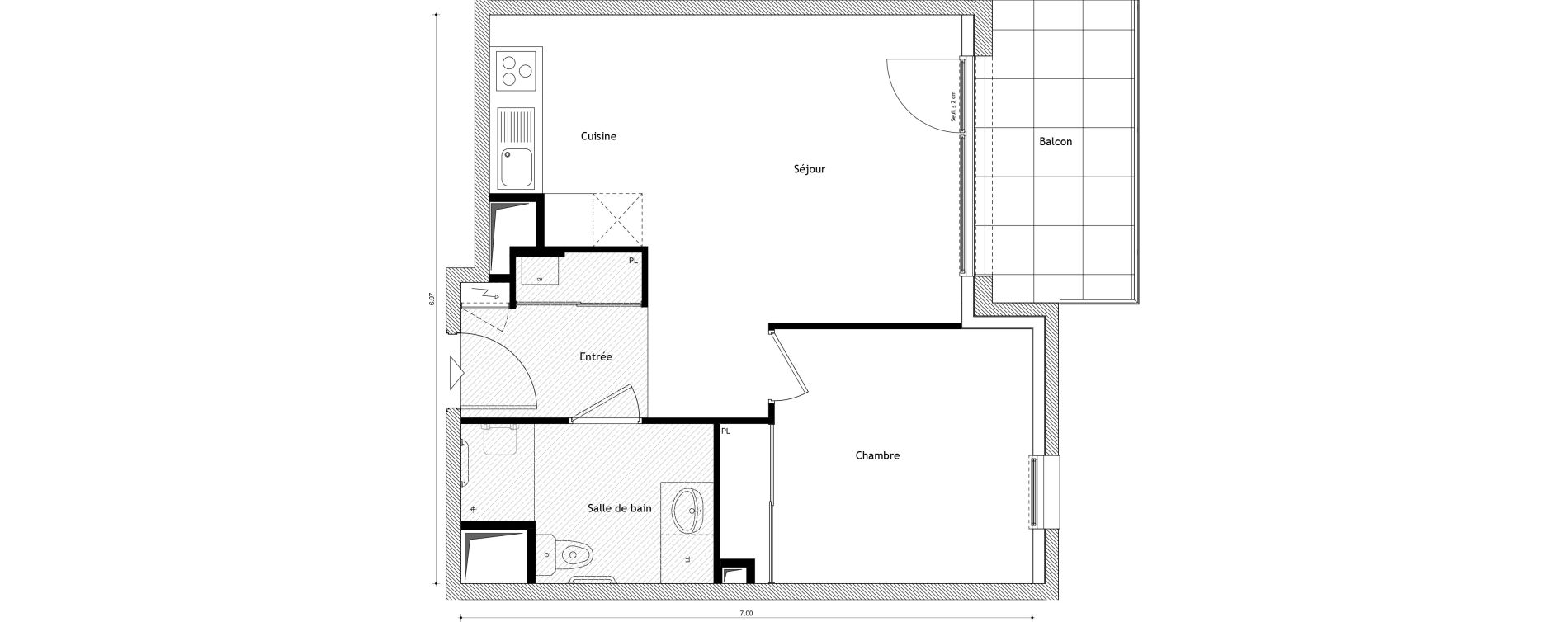Appartement T2 de 41,85 m2 &agrave; Cessy Centre