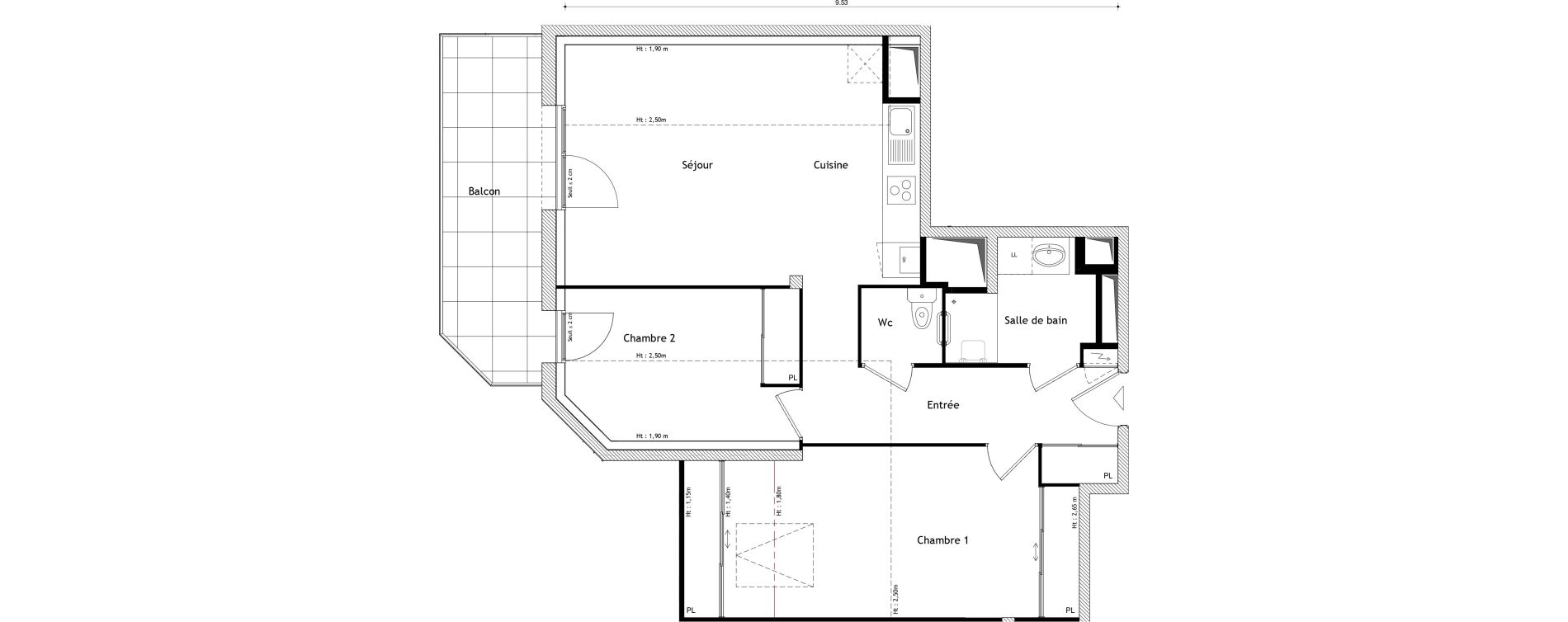 Appartement T3 de 66,03 m2 &agrave; Cessy Centre