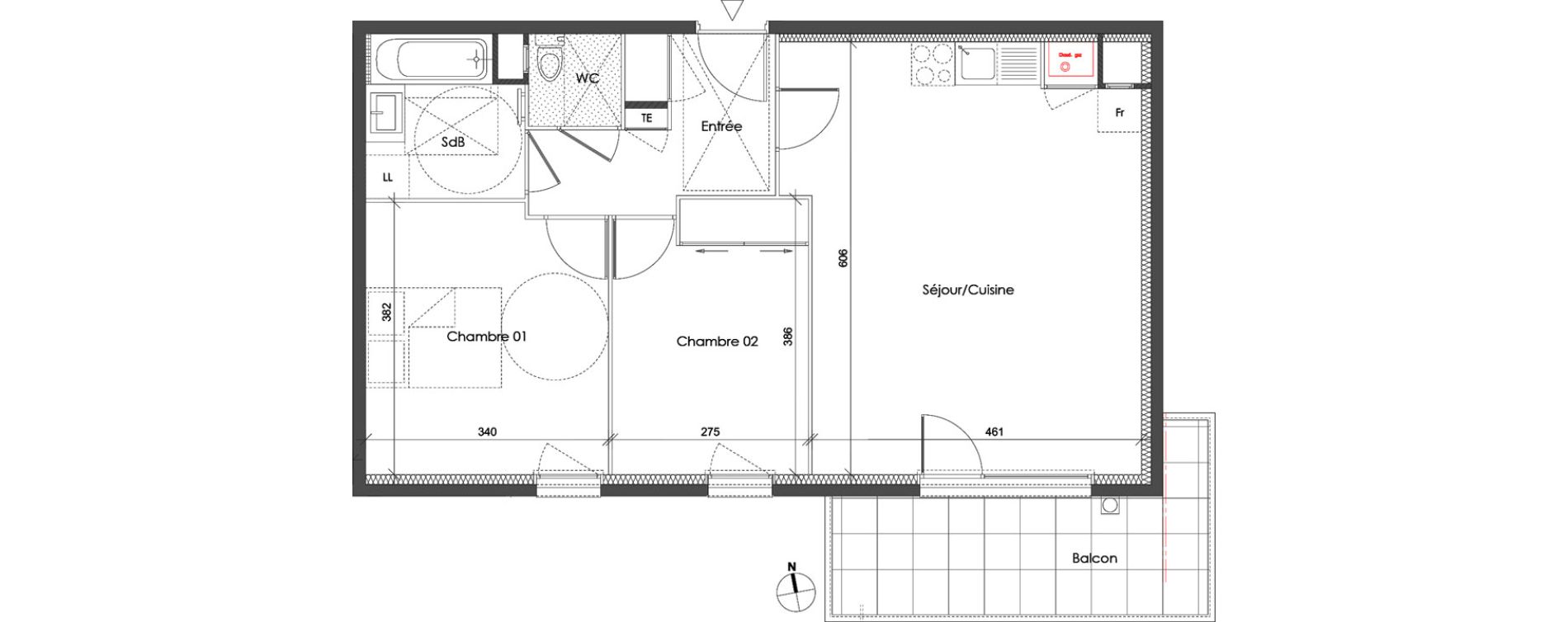 Appartement T3 de 64,43 m2 &agrave; Collonges Centre