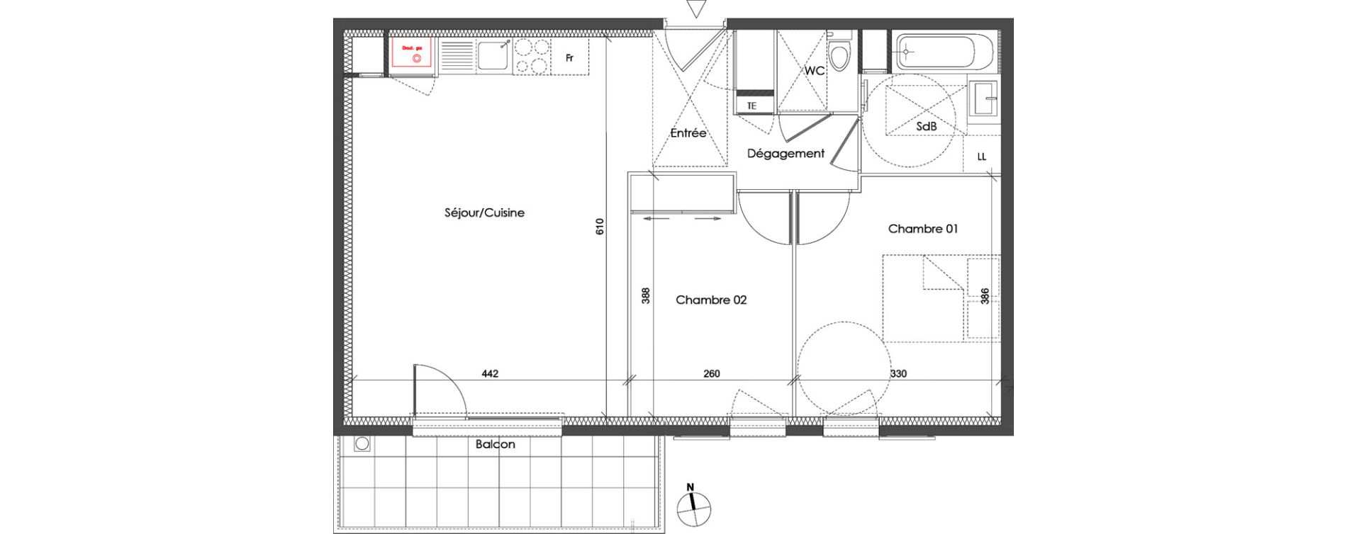Appartement T3 de 62,29 m2 &agrave; Collonges Centre