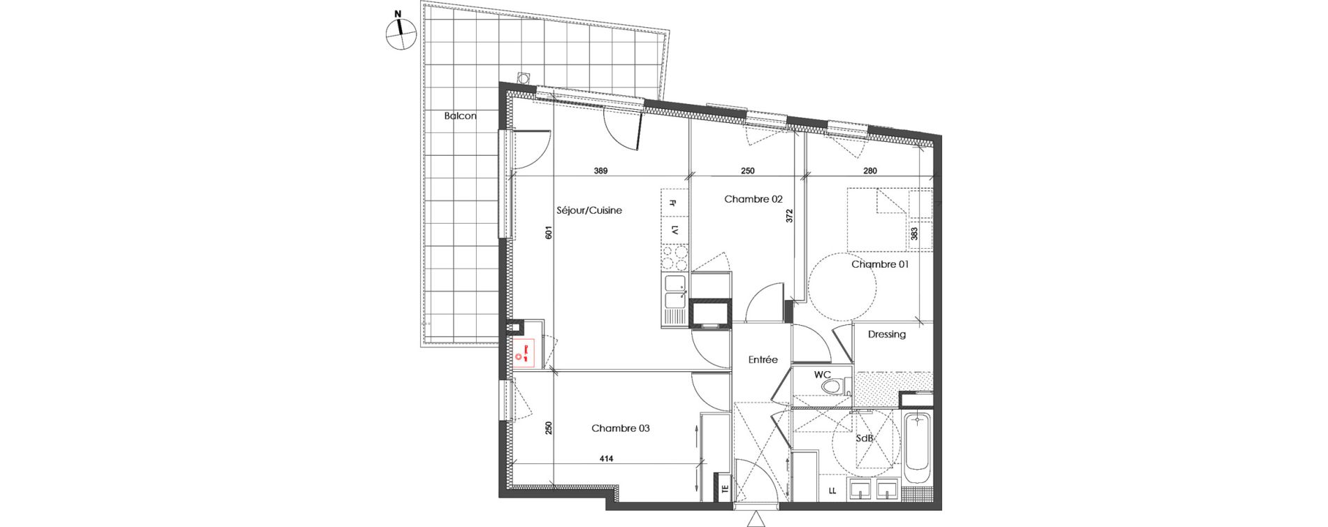 Appartement T4 de 74,01 m2 &agrave; Collonges Centre