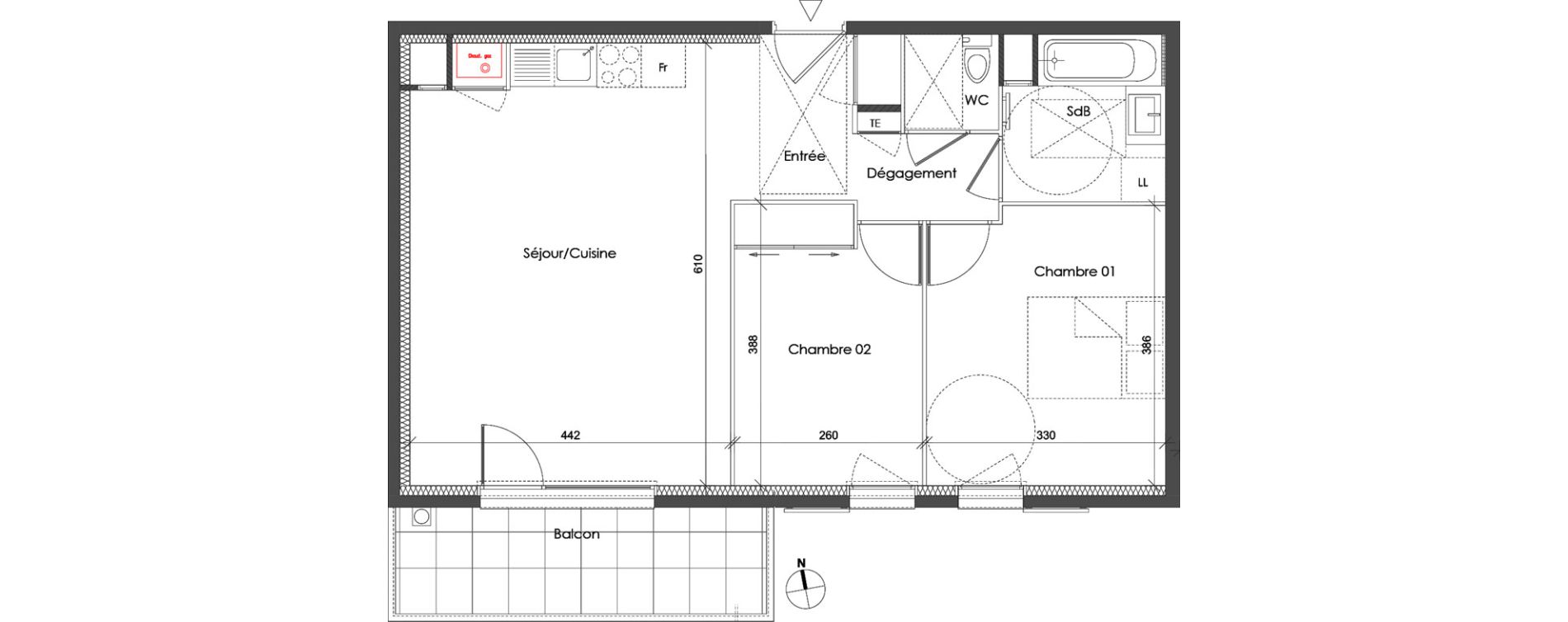 Appartement T3 de 62,29 m2 &agrave; Collonges Centre