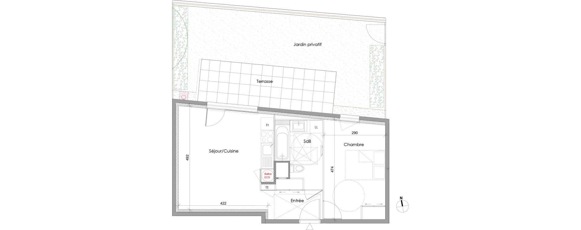 Appartement T2 de 44,32 m2 &agrave; Collonges Centre