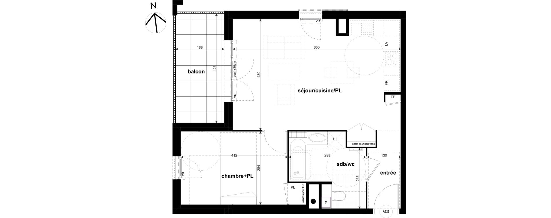 Appartement T2 de 50,78 m2 &agrave; Collonges Centre