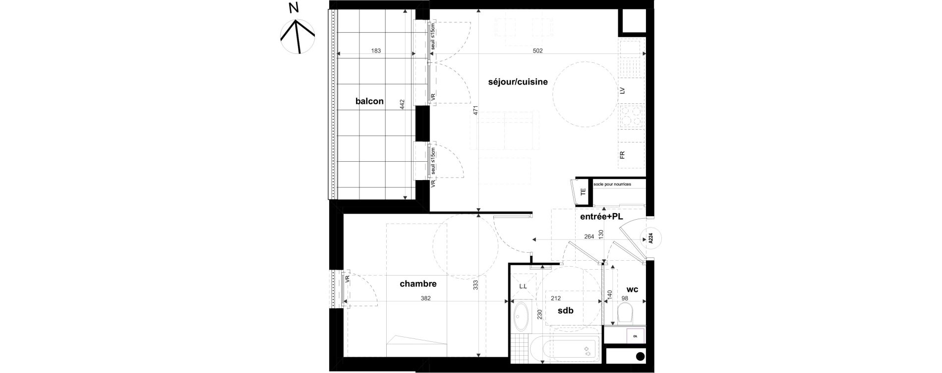 Appartement T2 de 45,57 m2 &agrave; Collonges Centre