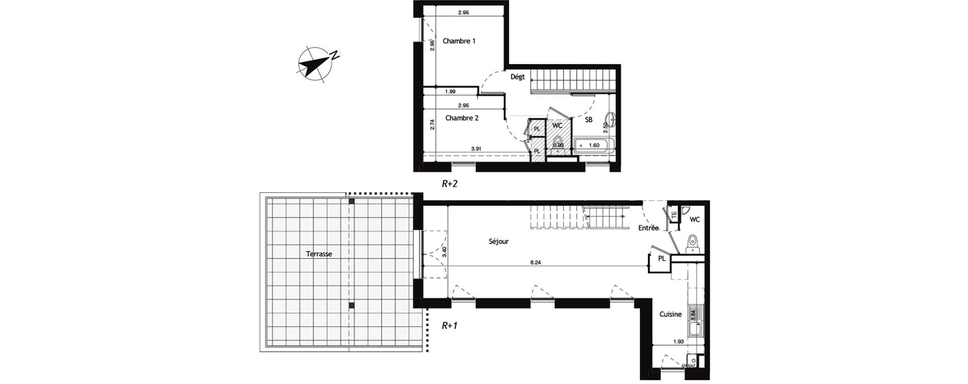 Duplex T3 de 63,08 m2 &agrave; Collonges Centre