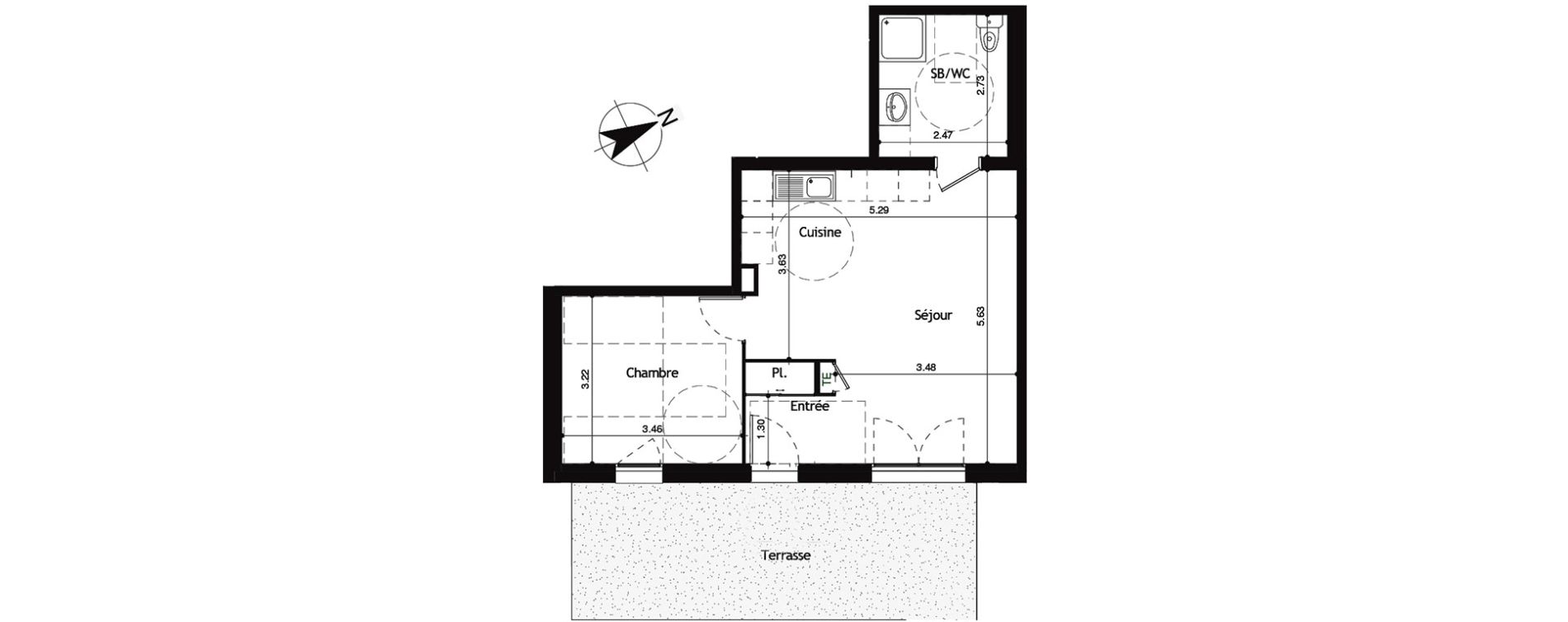 Appartement T2 de 46,79 m2 &agrave; Collonges Centre