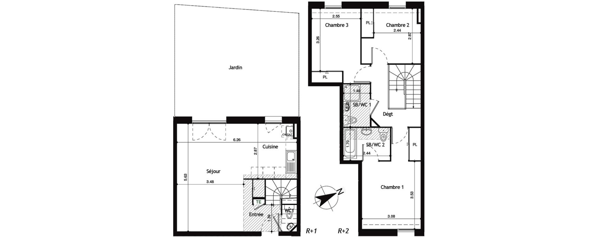 Duplex T4 de 74,81 m2 &agrave; Collonges Centre