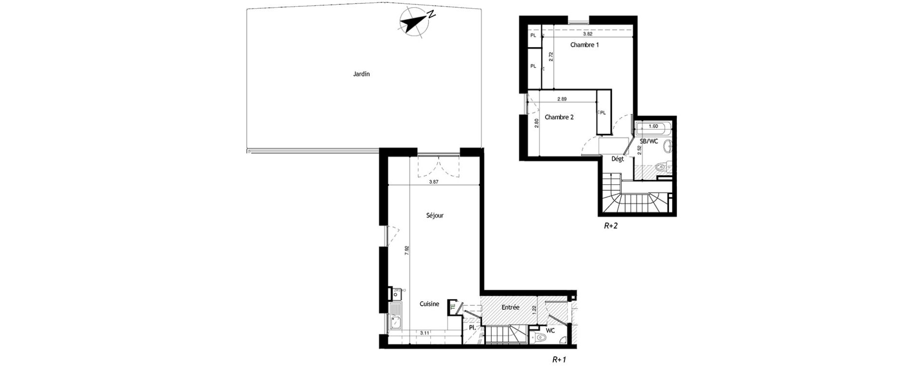 Duplex T3 de 64,27 m2 &agrave; Collonges Centre