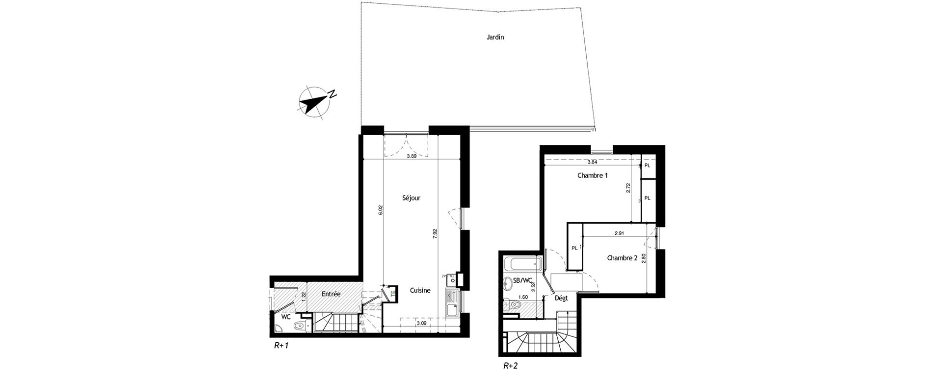 Duplex T3 de 63,32 m2 &agrave; Collonges Centre