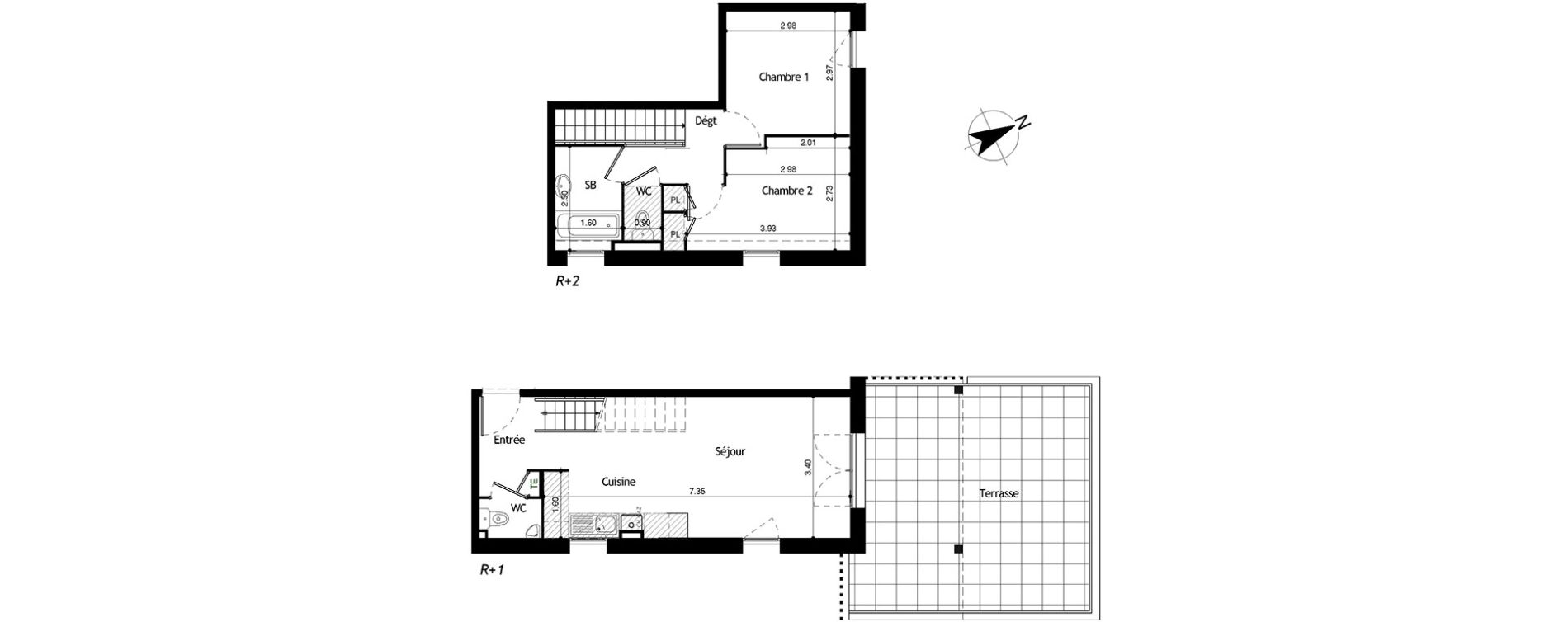 Duplex T3 de 53,27 m2 &agrave; Collonges Centre