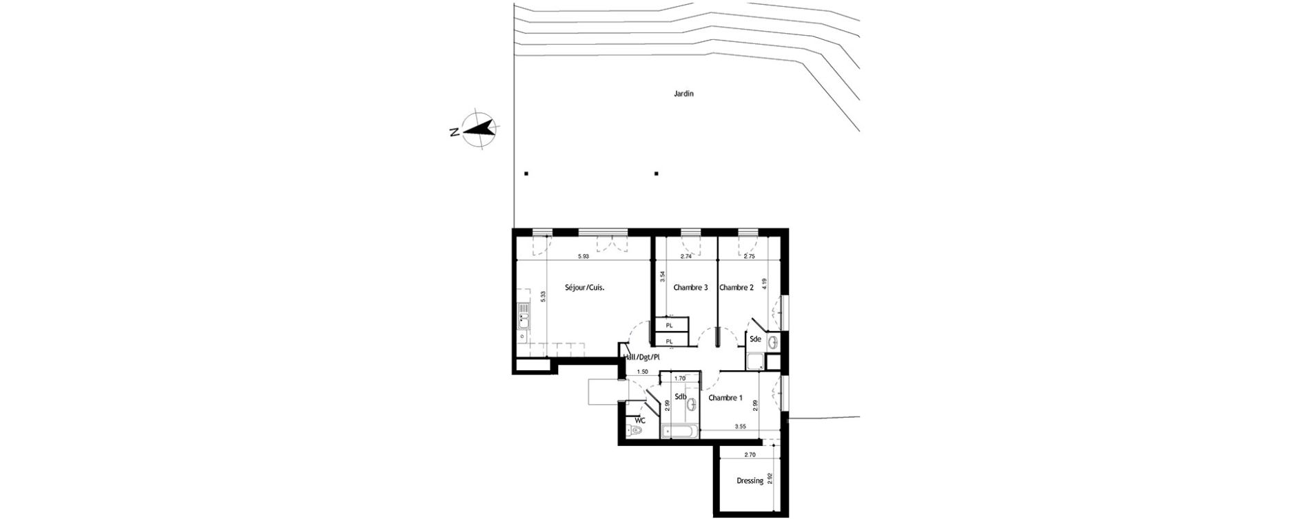 Appartement T4 de 91,89 m2 &agrave; Collonges Centre