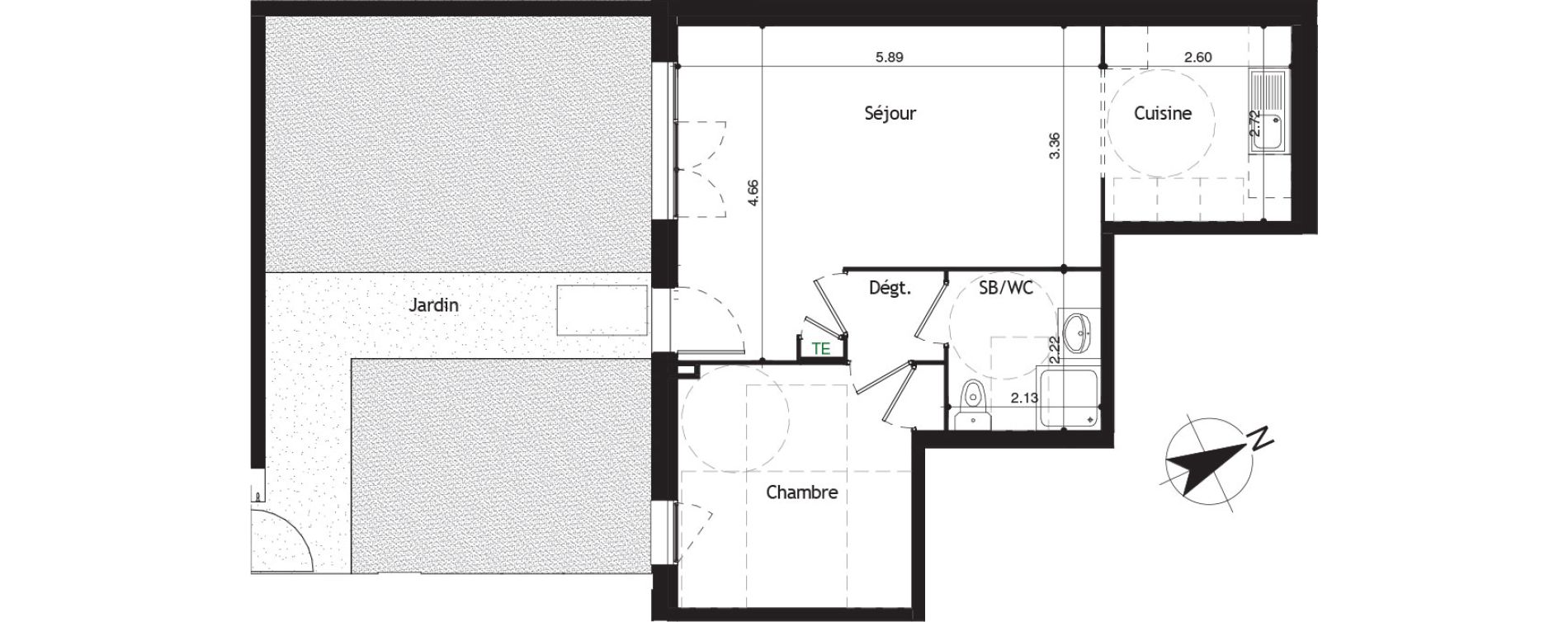 Appartement T2 de 47,45 m2 &agrave; Collonges Centre
