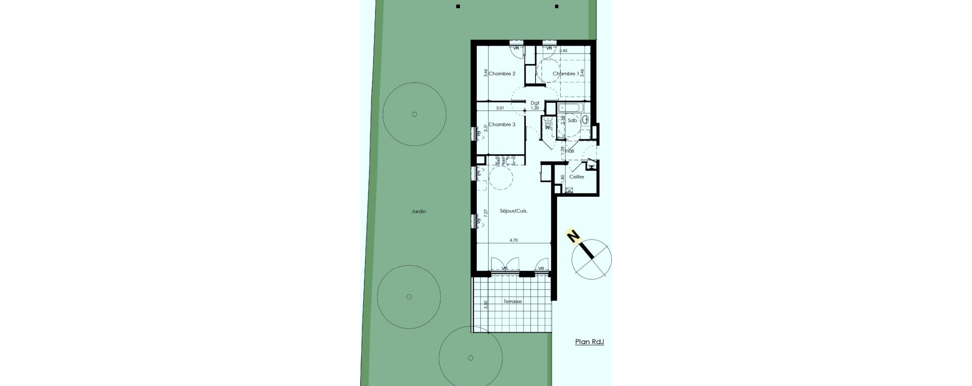 Appartement T4 de 86,50 m2 Crozet Centre