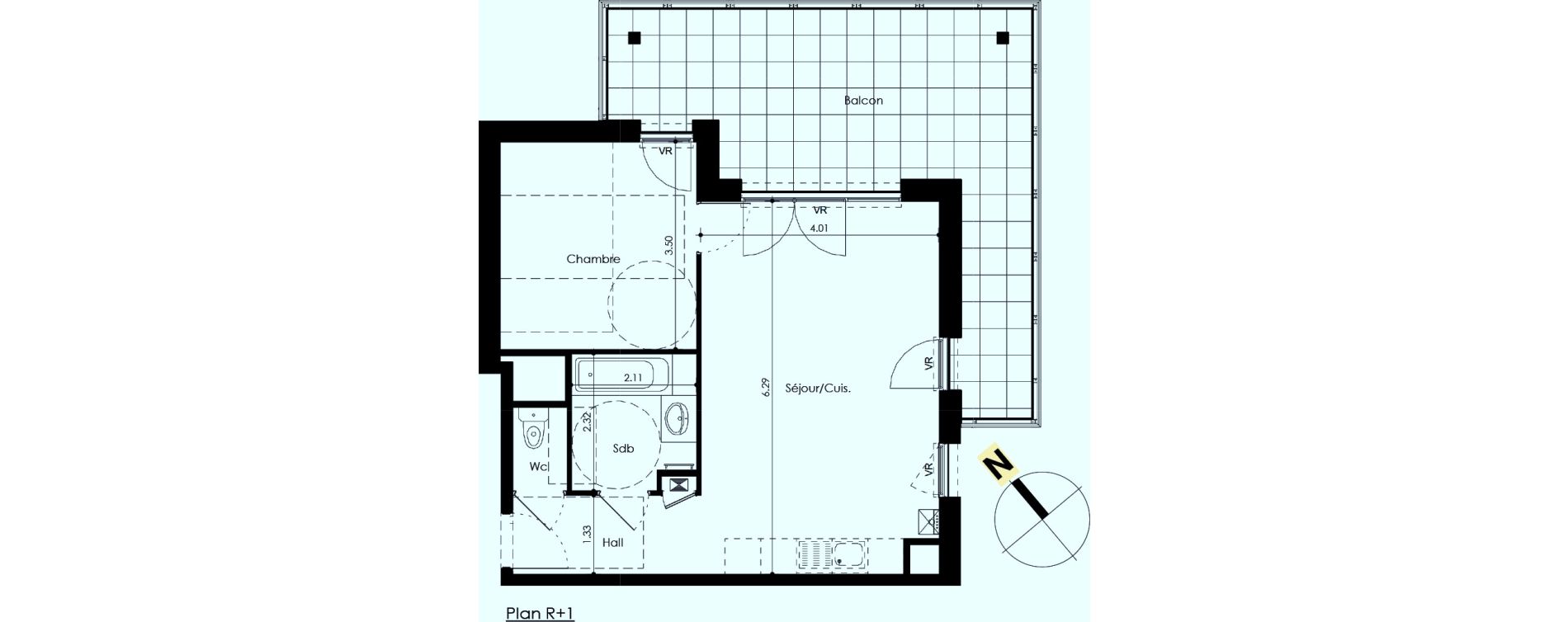 Appartement T2 de 46,64 m2 Crozet Centre