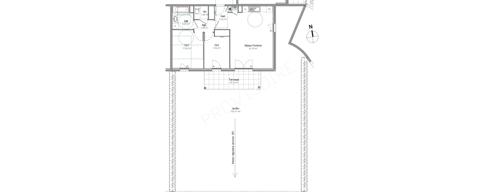 Appartement T3 de 60,73 m2 &agrave; Divonne-Les-Bains Centre
