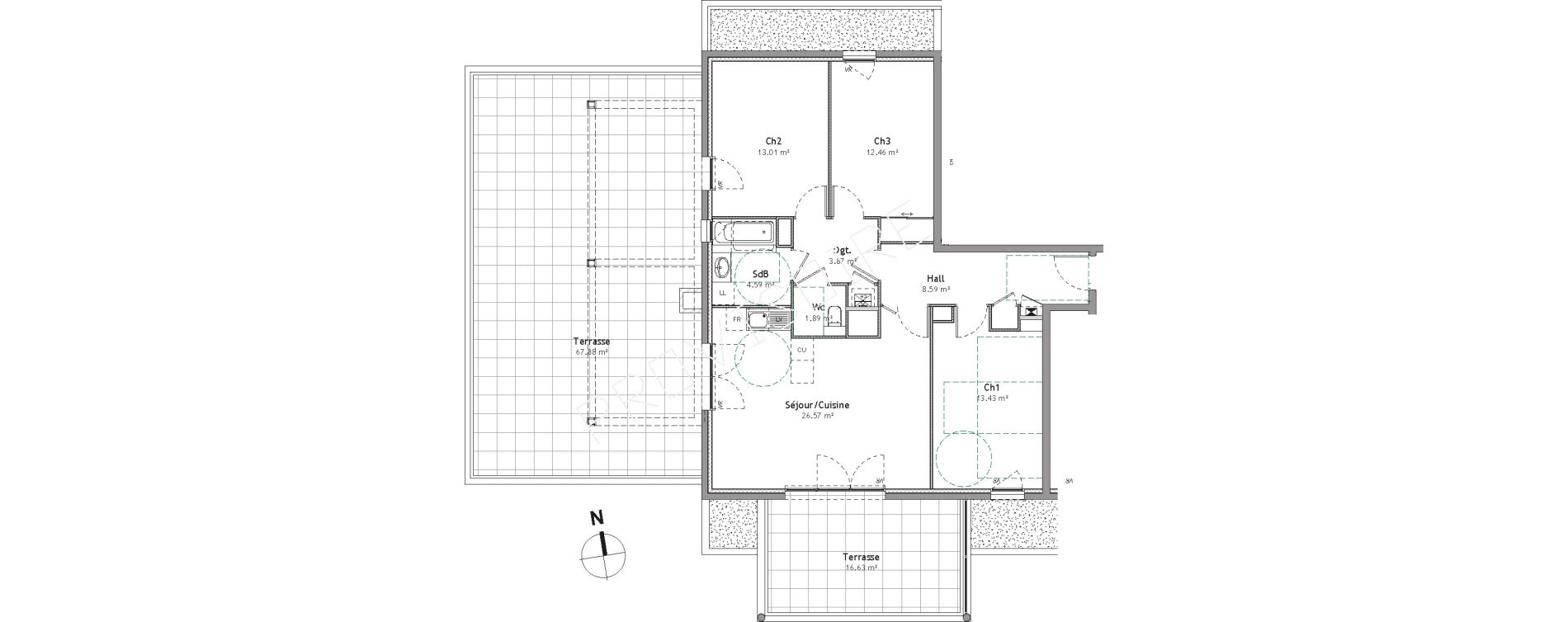 Appartement T4 de 84,41 m2 &agrave; Divonne-Les-Bains Centre