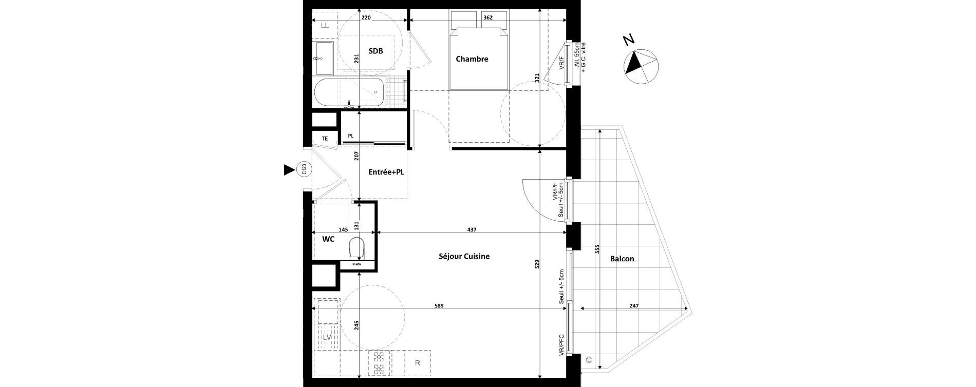 Appartement T2 de 48,41 m2 &agrave; Divonne-Les-Bains Centre