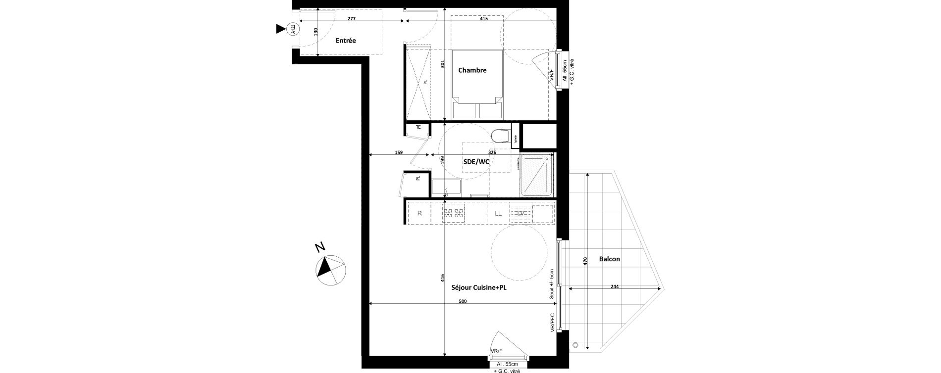 Appartement T2 de 46,59 m2 &agrave; Divonne-Les-Bains Centre