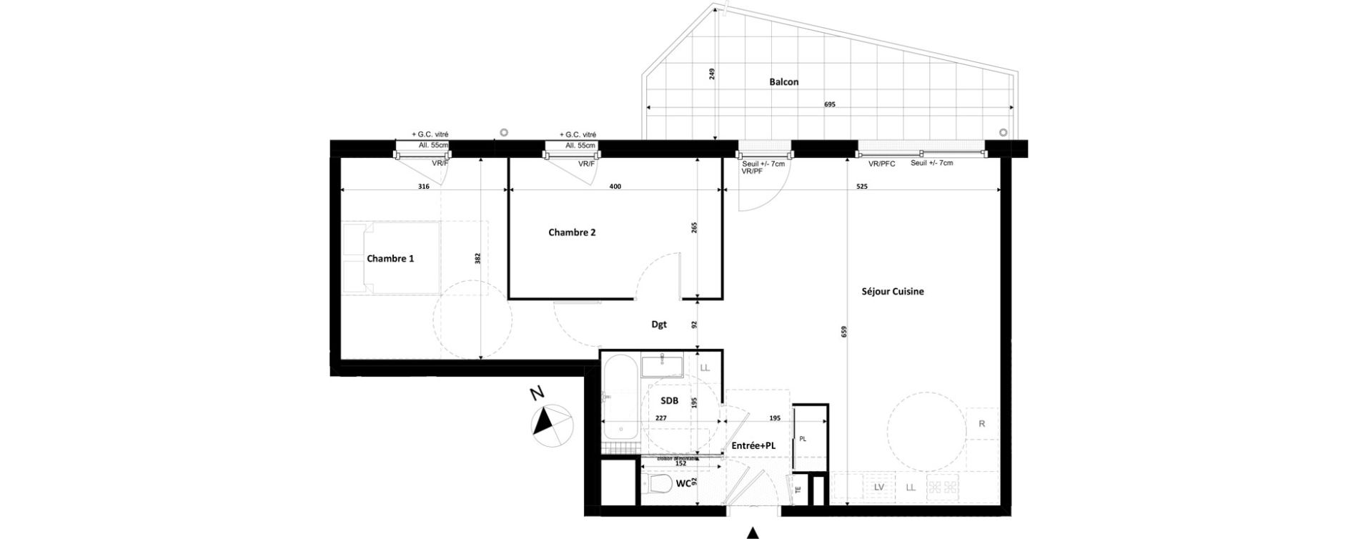 Appartement T3 de 66,62 m2 &agrave; Divonne-Les-Bains Centre
