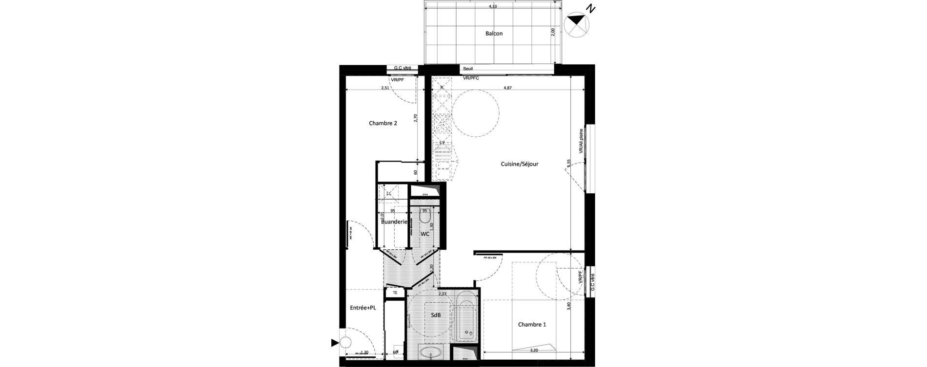 Appartement T3 de 64,39 m2 &agrave; Ferney-Voltaire Centre