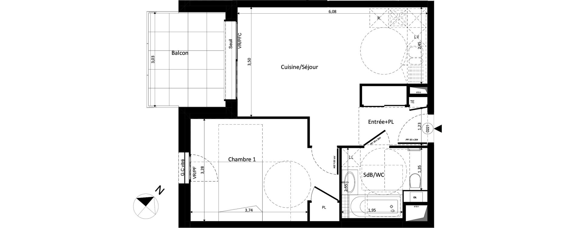 Appartement T2 de 44,23 m2 &agrave; Ferney-Voltaire Centre
