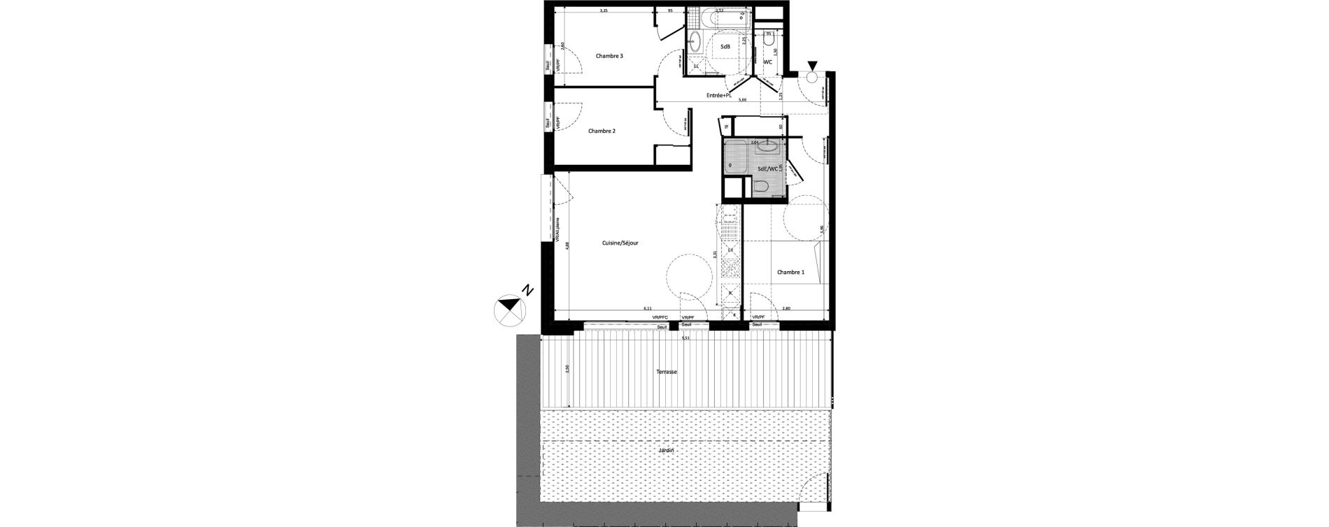 Appartement T4 de 83,65 m2 &agrave; Ferney-Voltaire Centre
