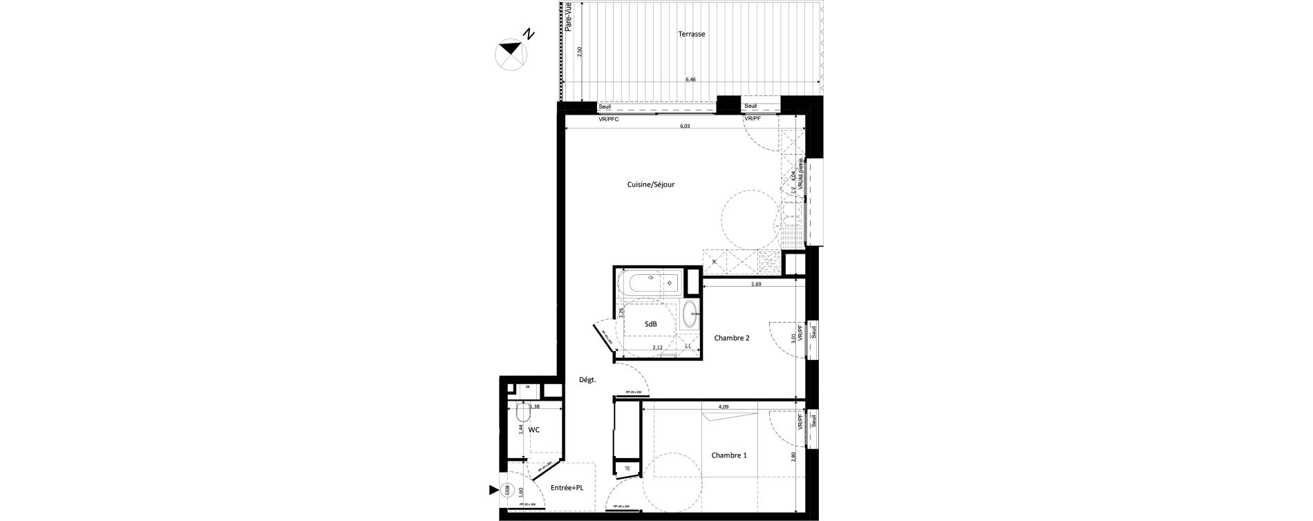 Appartement T3 de 61,76 m2 &agrave; Ferney-Voltaire Centre