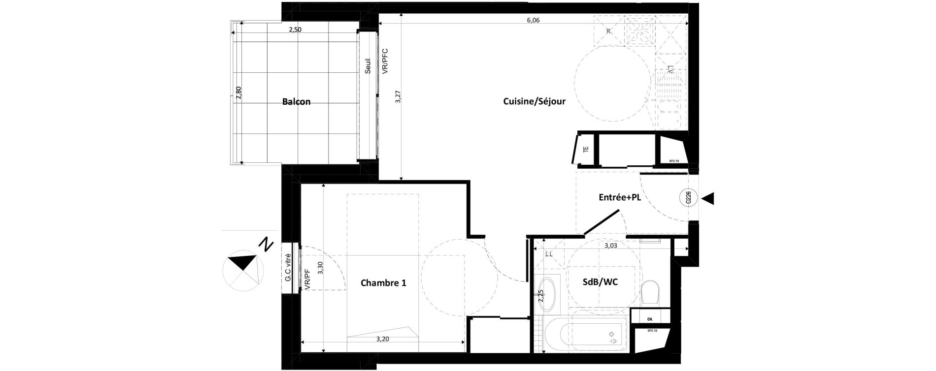 Appartement T2 de 42,27 m2 &agrave; Ferney-Voltaire Centre