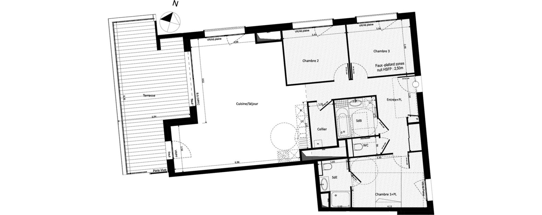 Appartement T4 de 100,34 m2 &agrave; Ferney-Voltaire Centre