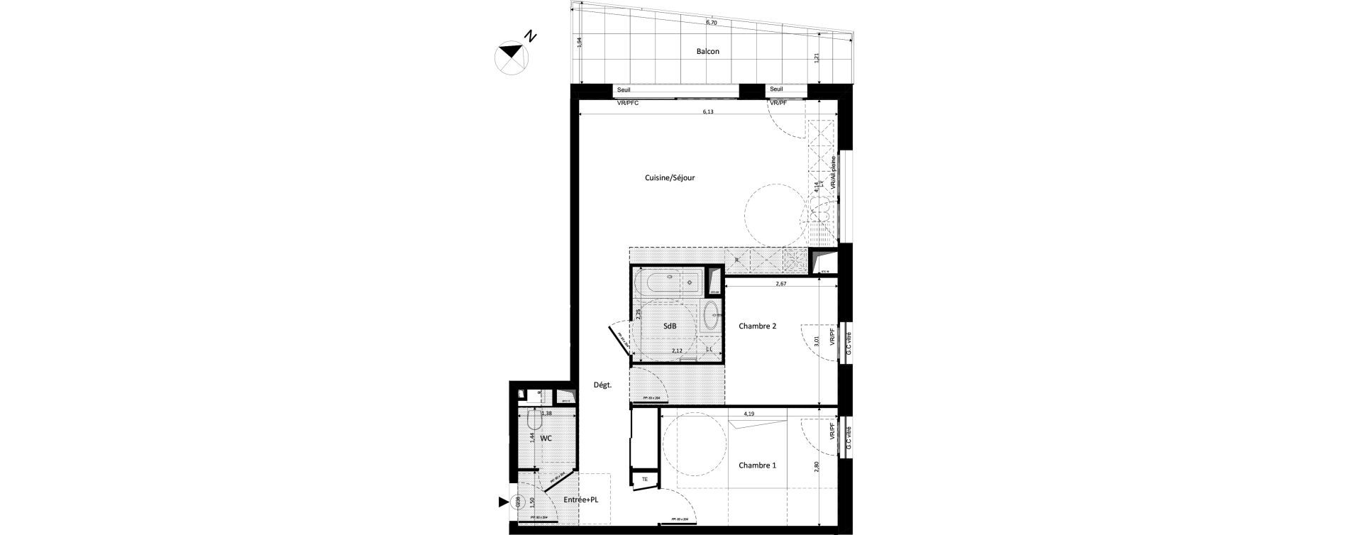 Appartement T3 de 63,29 m2 &agrave; Ferney-Voltaire Centre