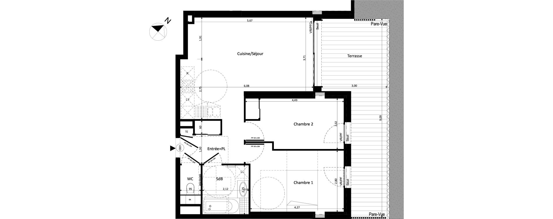 Appartement T3 de 57,37 m2 &agrave; Ferney-Voltaire Centre