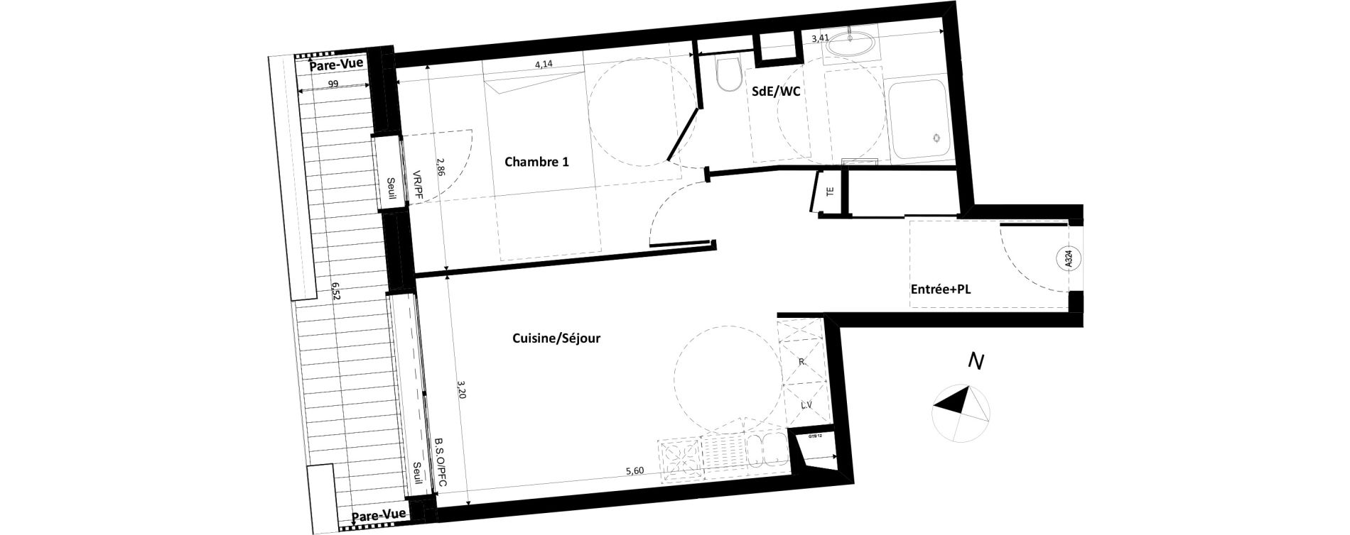 Appartement T2 de 42,23 m2 &agrave; Ferney-Voltaire Centre