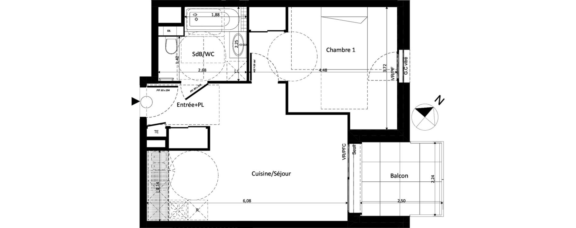 Appartement T2 de 42,22 m2 &agrave; Ferney-Voltaire Centre
