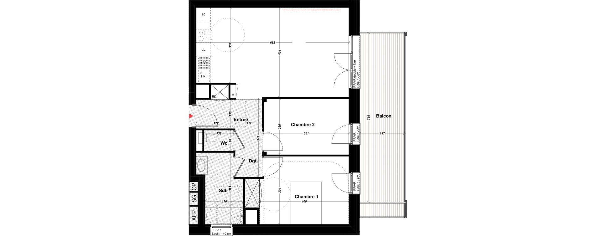 Appartement T3 de 62,14 m2 &agrave; Ferney-Voltaire Zac paimboeuf