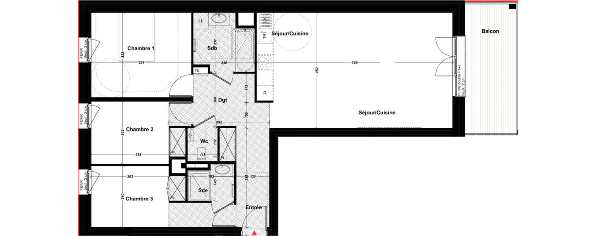 Appartement T4 de 86,71 m2 &agrave; Ferney-Voltaire Zac paimboeuf