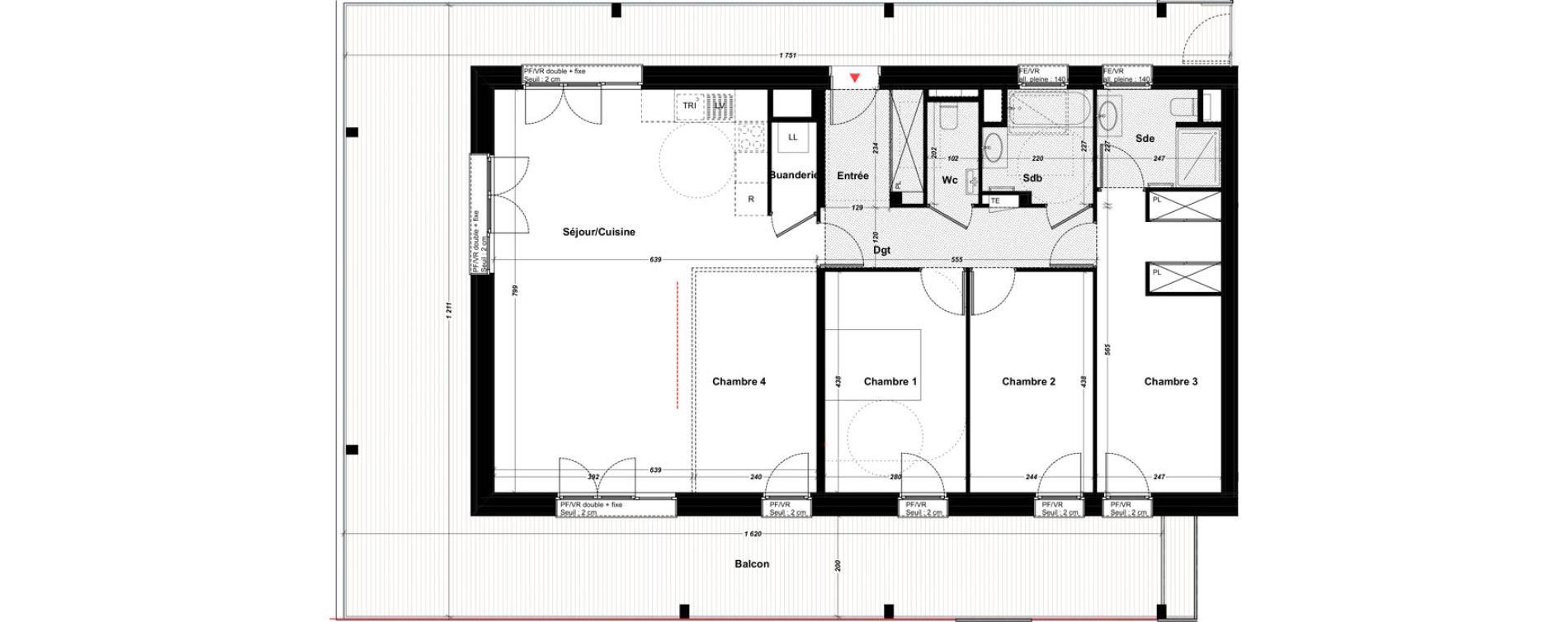 Appartement T5 de 108,96 m2 &agrave; Ferney-Voltaire Zac paimboeuf