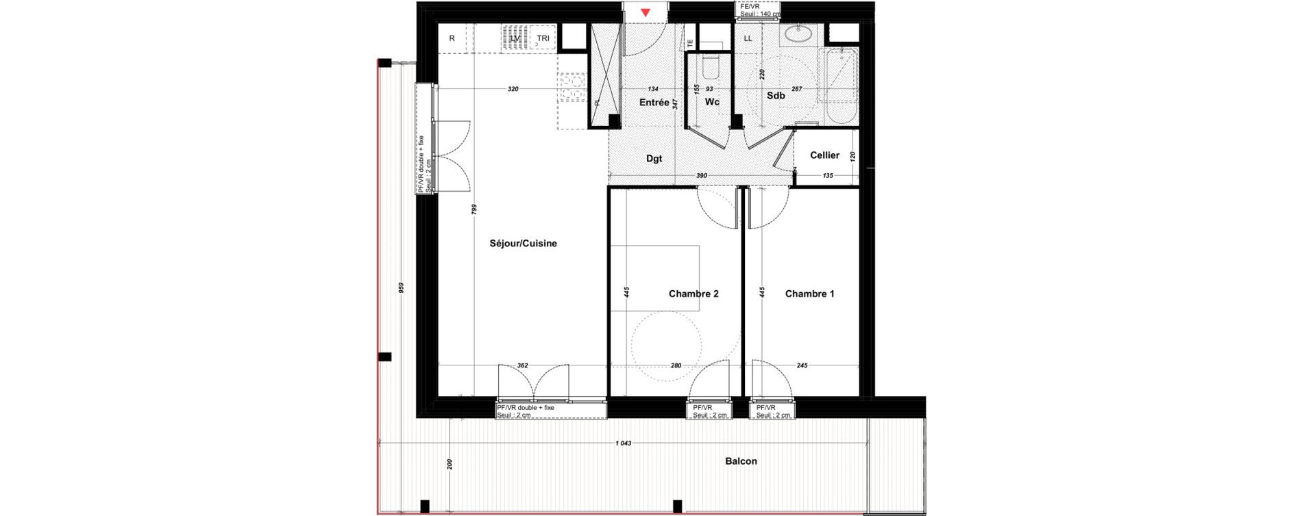 Appartement T3 de 68,58 m2 &agrave; Ferney-Voltaire Zac paimboeuf