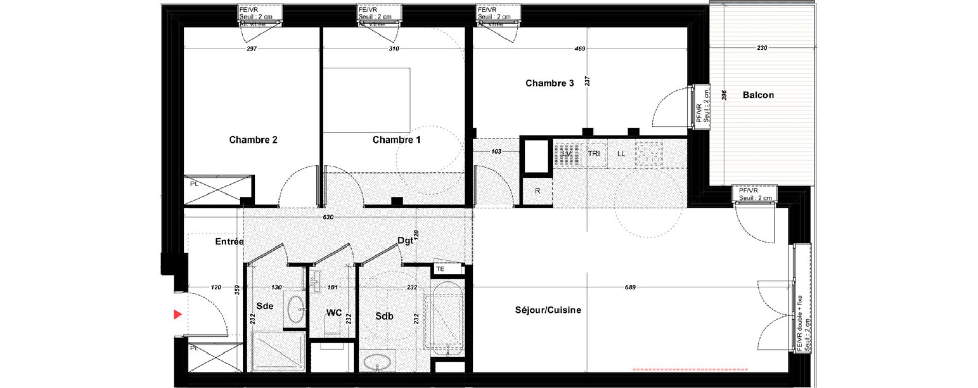 Appartement T4 de 85,20 m2 &agrave; Ferney-Voltaire Zac paimboeuf