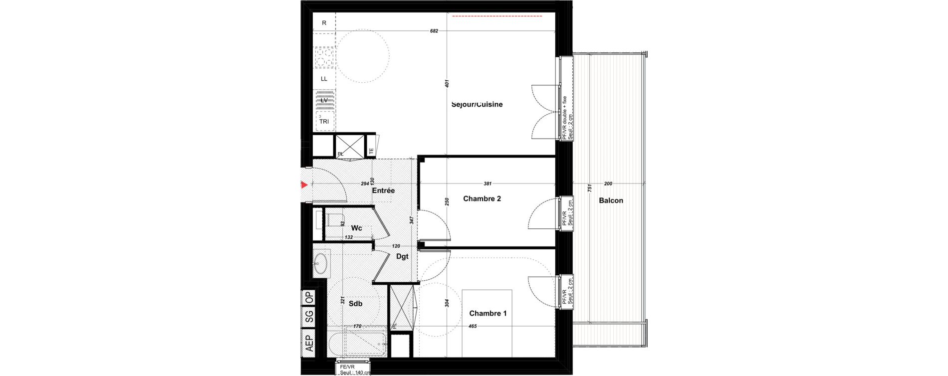 Appartement T3 de 62,14 m2 &agrave; Ferney-Voltaire Zac paimboeuf