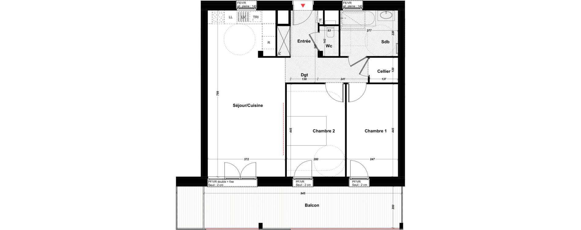 Appartement T3 de 69,64 m2 &agrave; Ferney-Voltaire Zac paimboeuf