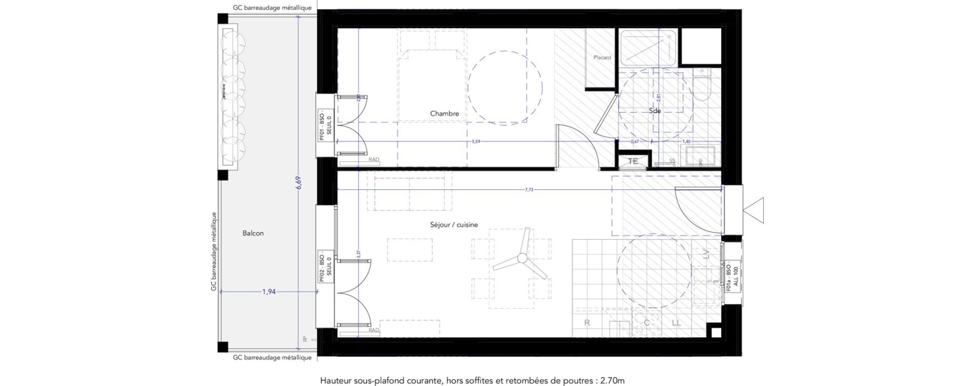 Appartement T2 de 46,46 m2 &agrave; Ferney-Voltaire Centre