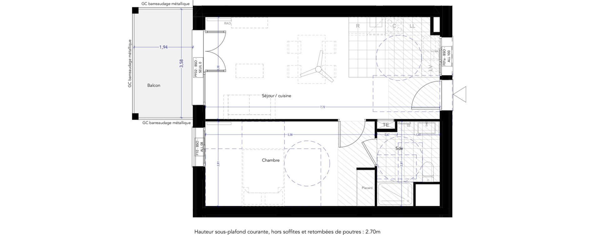 Appartement T2 de 46,45 m2 &agrave; Ferney-Voltaire Centre