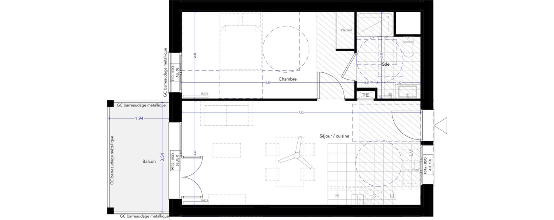 Appartement T2 de 44,46 m2 &agrave; Ferney-Voltaire Centre