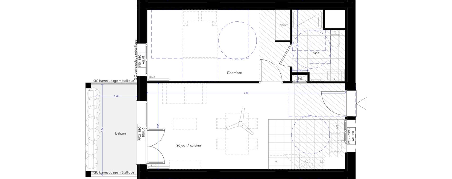 Appartement T2 de 46,45 m2 &agrave; Ferney-Voltaire Centre