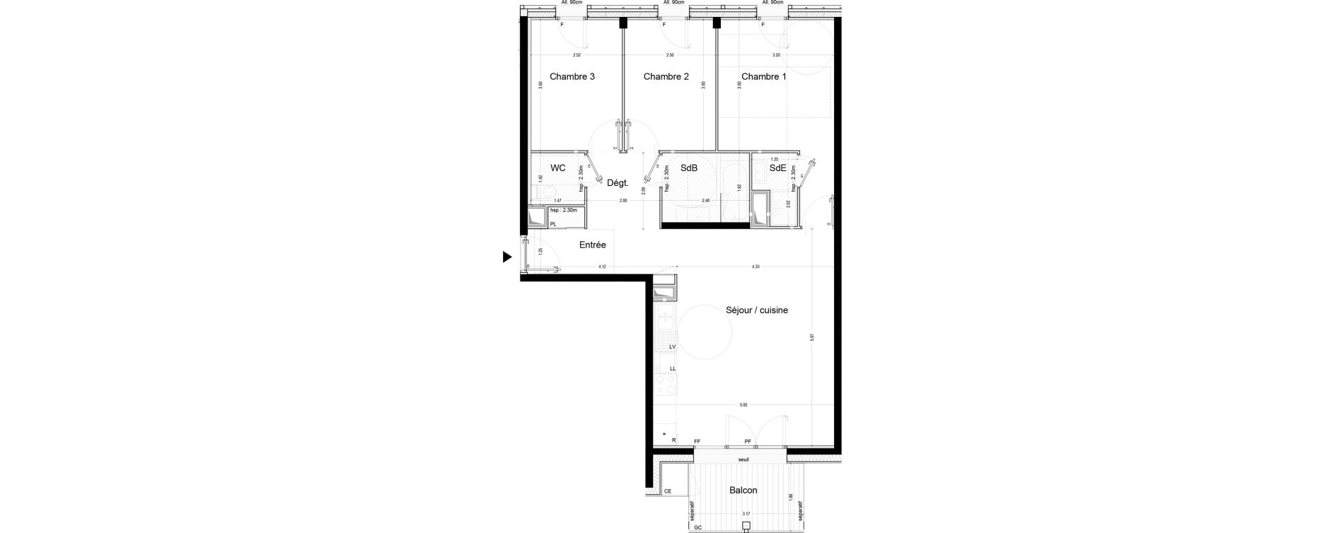 Appartement T4 de 78,20 m2 &agrave; Ferney-Voltaire Centre