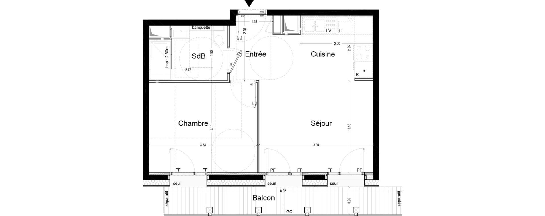 Appartement T2 de 39,30 m2 &agrave; Ferney-Voltaire Centre