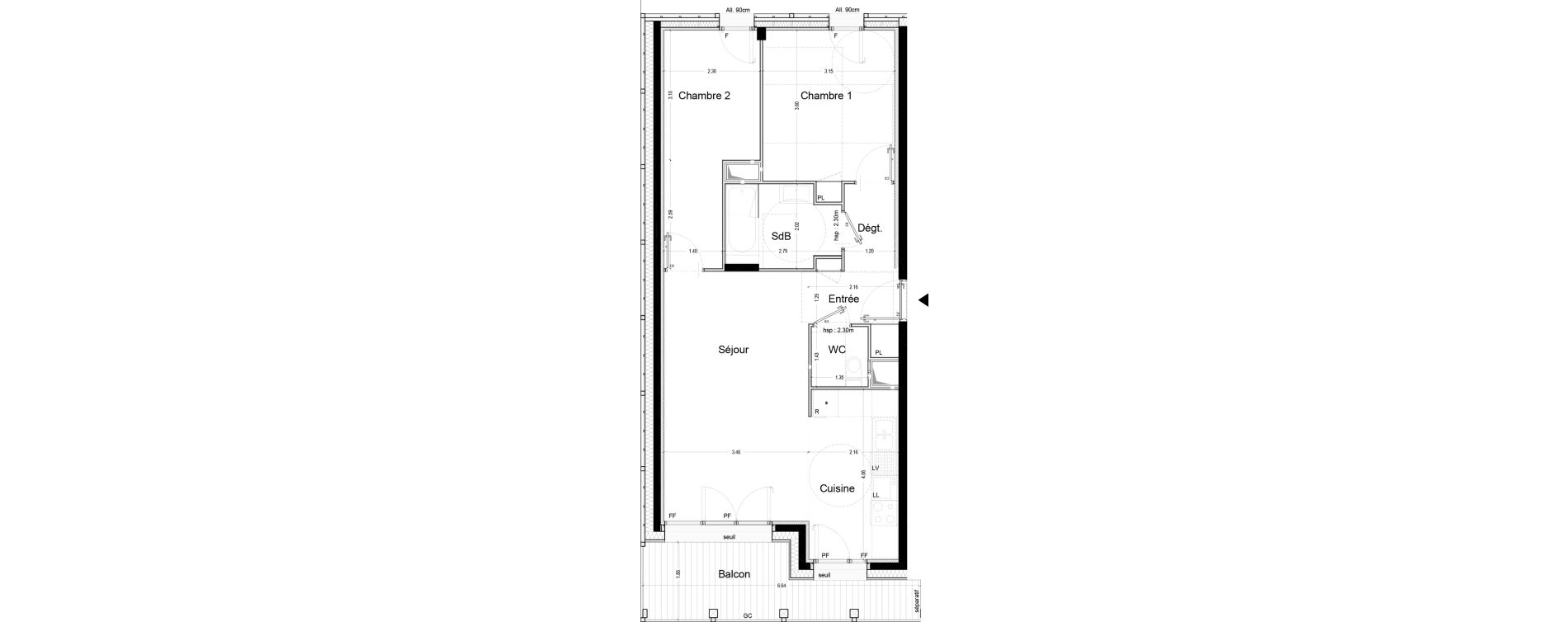 Appartement T3 de 64,00 m2 &agrave; Ferney-Voltaire Centre