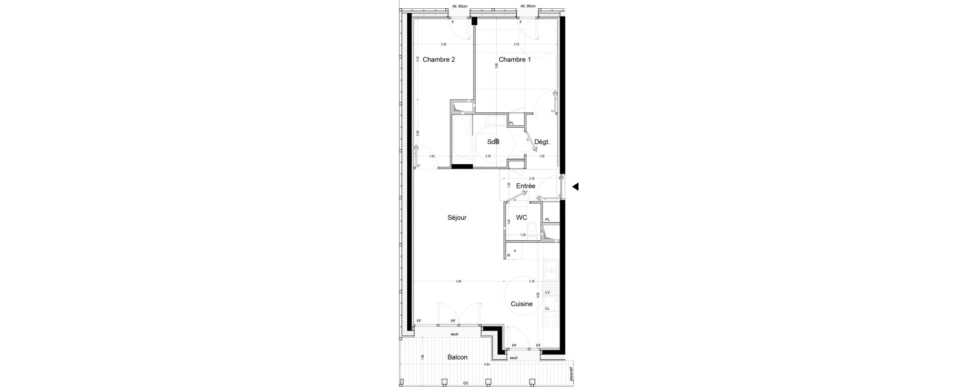 Appartement T3 de 64,00 m2 &agrave; Ferney-Voltaire Centre