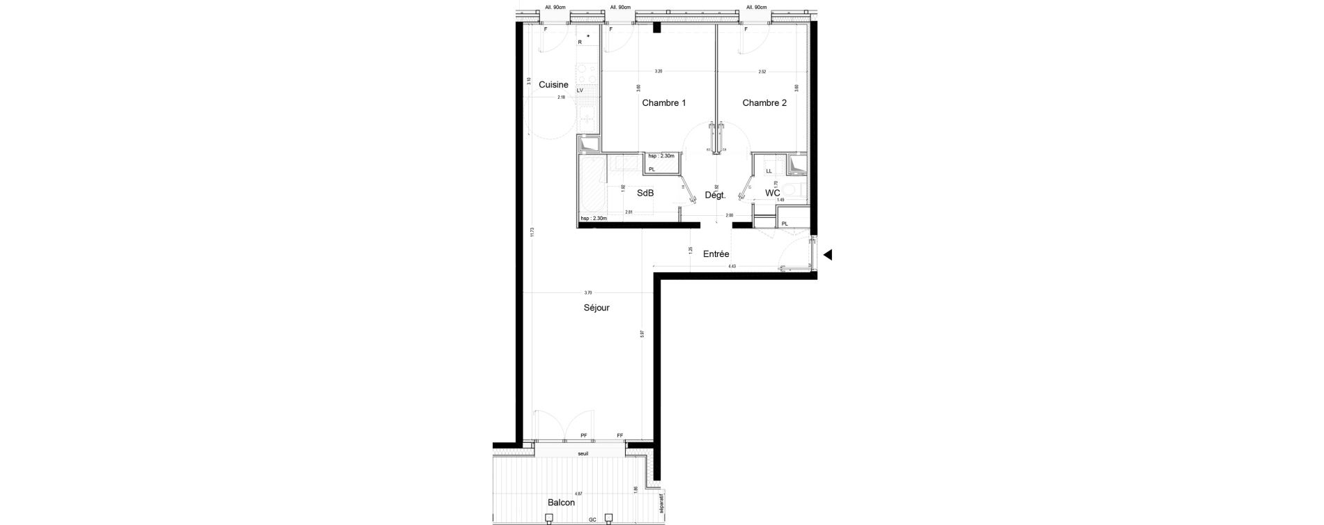 Appartement T3 de 70,50 m2 &agrave; Ferney-Voltaire Centre